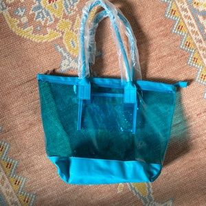 Blue clear neiman Marcus tote